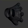 Gray Five-Fingered Daily Use Glove Featuring Black Dots And Practical Design