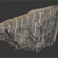 Natural Wood Stone Slab With Dark Brown Stripes And Unique Textural Pattern 3d model