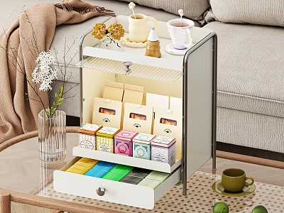 Living room snack storage shelf model