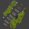 Natural Stone Stepping Stones Path With Green Grass And Small Plants In Garden Landscape