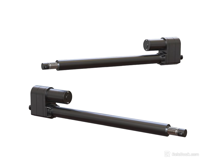Two Black High Performance Industrial Electric Linear Actuators For Heavy Duty Applications 3d model 
