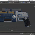 Futuristic Sci Fi Weapon with Scope Magazine Glowing Blue Light and Mechanical Structure