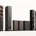 Stylish Headphone Speaker Collection With Tower Bookshelf Compact And Black Wood Designs