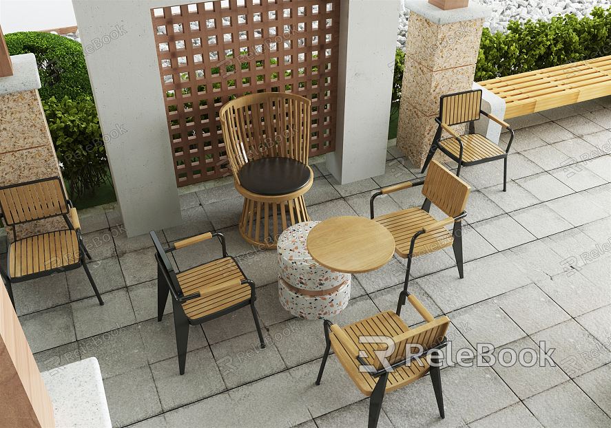 Modern Outdoor Table and Chair Outdoor Table and Chair Combination model