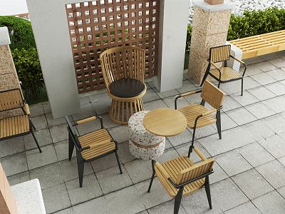 Modern Outdoor Table and Chair Outdoor Table and Chair Combination model