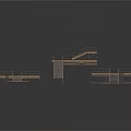 Wooden Staircase And Platform Structure Design With Connected Steps And Floors
