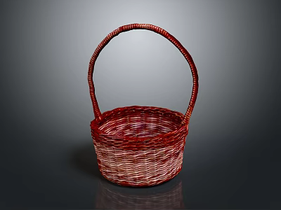 Red Woven Decorative Ornament Combination Featuring Handle Design For Home Decor 3d model