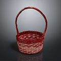 Red Woven Decorative Ornament Combination Featuring Handle Design For Home Decor
