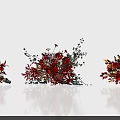 Commercial Floral Display Equipment Featuring Red And Orange Flower Arrangements