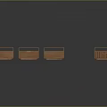 Four Light Brown Wooden Chest of Drawers with Three in a Row and One Separate
