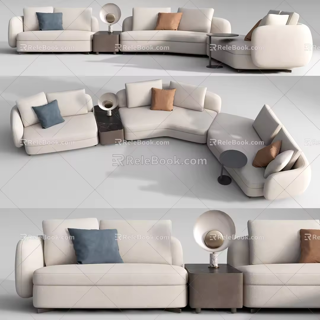 Modern Multiplayer Sofa Multiplayer Corner Sofa Curved Sofa 3d model