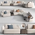 Modern Multiplayer Sofa Multiplayer Corner Sofa Curved Sofa 3d model