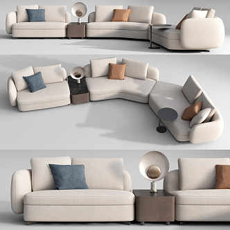 Modern Multiplayer Sofa Multiplayer Corner Sofa Curved Sofa 3d model