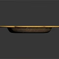 Elegant Decorative Tray With Petal Shaped Edge And Golden Floral Patterns