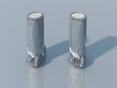Modern Sliding Door Hinges With Metal Material And Sleek Reflective Surface Design 3d model