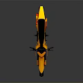 Yellow Dirt Motorcycle with Large Rugged Tires Black Seat and Headlight