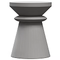 Modern Metallic Side Table With Sleek Surface And Unique Tiered Base Design 3d model
