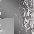 Water Fountain Design Featuring Flowing Water And Vertical Jet Spray Structures