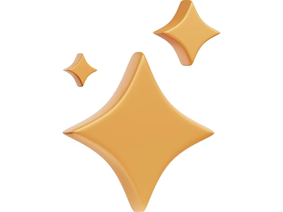 Modern Orange Star Shaped Decorative Ornament Set For Home Tabletop Decoration 3d model