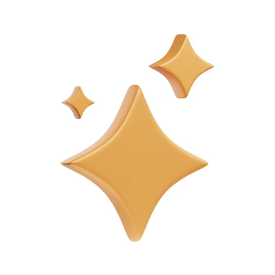 Modern Orange Star Shaped Decorative Ornament Set For Home Tabletop Decoration 3d model