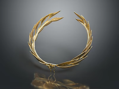 Golden Laurel Wreath Headpiece For Elegant Fashion Attire Accessory 3d model