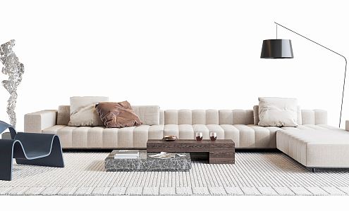 Modern sofa coffee table combination 3d model