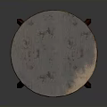 Stylish Round Table With Light Blue Marble Top And Dark Brown Wooden Legs