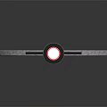 Red Lightsaber Weapon With Silver Circular Hilt Guard On Black Background 3d model