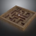 Wooden Square Maze Puzzle with Small White Ball for Daily Entertainment