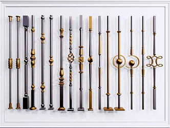 Jane European Railing Post Wrought Iron Guardrail Post Railing 3d model
