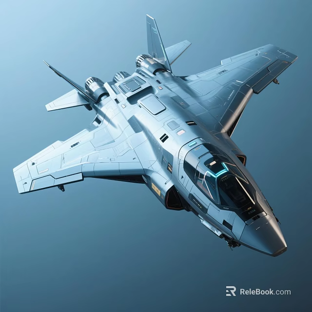 Advanced Modern Fighter Jet With Sleek Aerodynamic Design And Transparent Cockpit 3d model 
