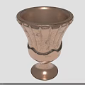 Vintage Copper Scalloped Plant Container With Sturdy Base For Indoor Greenery