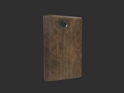 Wooden Kitchen Cutting Board With Natural Grain And Hanging Hole Design 3d model