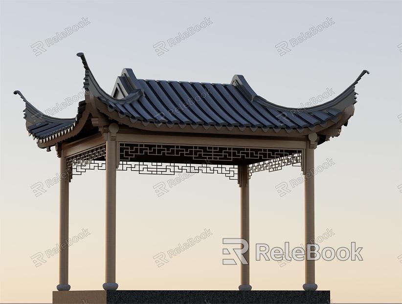 New Chinese Landscape Pavilion model