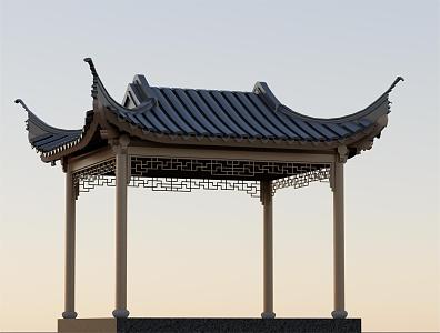 New Chinese Landscape Pavilion 3d model