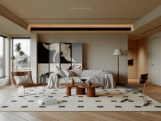 Modern medieval home living room 3d model