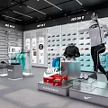 Modern Nike Sports Clothing Store With Mannequin Sneakers Shelves And Accessories