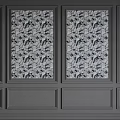 Linear Design Gray Wall Featuring Decorative Panels With Black White Patterns 3d model