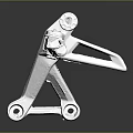 Precision Engineered Metal Mechanical Part With Support Bracket Textured Grip And Connecting Holes