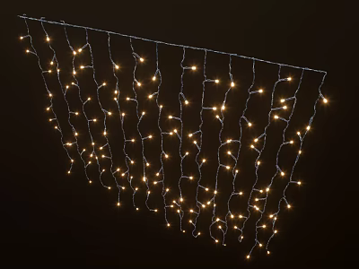 Bright Outdoor Net Lights With Warm White Illuminated Strings For Garden Party Decoration 3d model