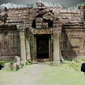 Intricate Ancient Temple Stone Carvings On Sculpted Walls And Decorative Columns