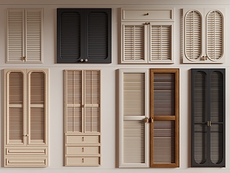 Blind door panel shutter door cabinet door shutter blinds 3d model