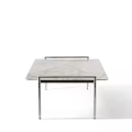 Modern Minimalist Coffee Table With Metal Frame And Rectangular Smooth Wooden Top 3d model