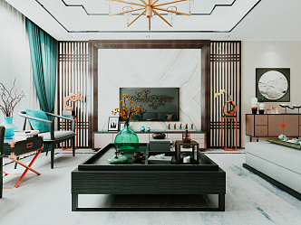 New Chinese Living Room 3d model