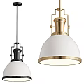 Stylish Modern Pendant Lights With Gold Black Metal Frames And White Shades