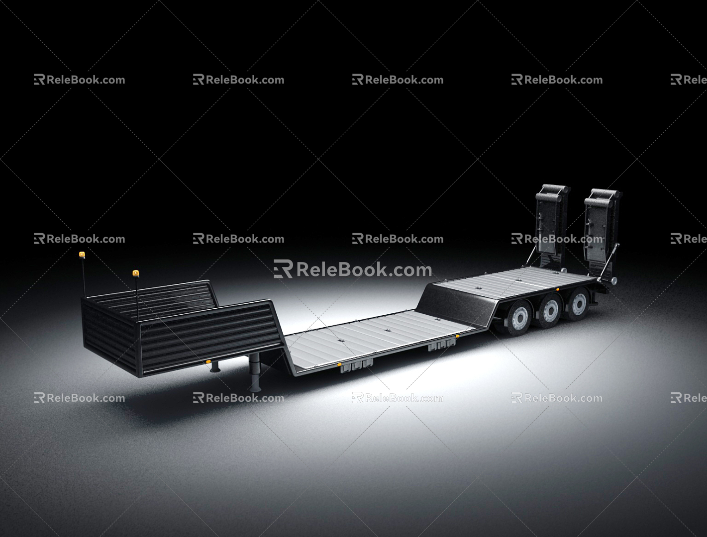 Modern trailer towing 3d model