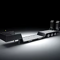 Heavy Duty Flatbed Trailer Functional Vehicle In Studio Lighting