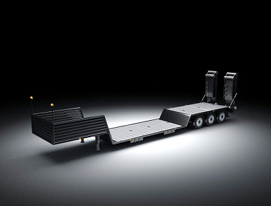 Modern trailer towing 3d model