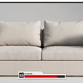 modern double sofa fabric double sofa 3d model