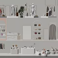 Clothing Store Interior With Mannequins Clothes Display Shelves Shoes And Accessories